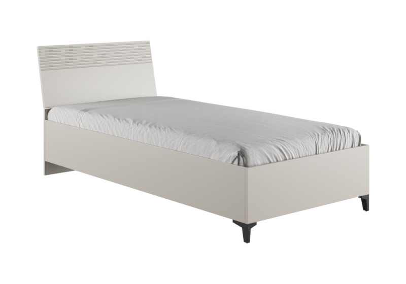 Кровать Ника 90х200 с основанием дсп бежевый мат-05 / кашемир (95x208x). 