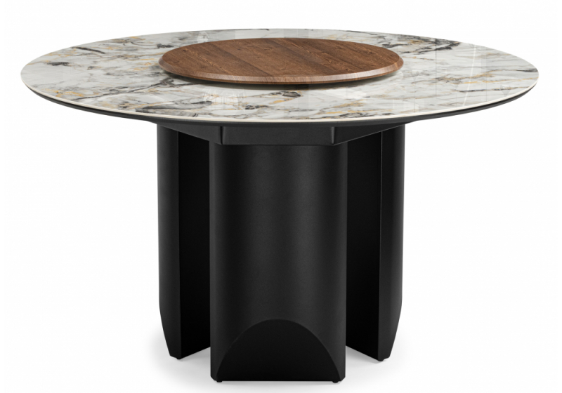 Керамический стол Иган 137 орех кантри / arctic ocean / черный (137x76). 