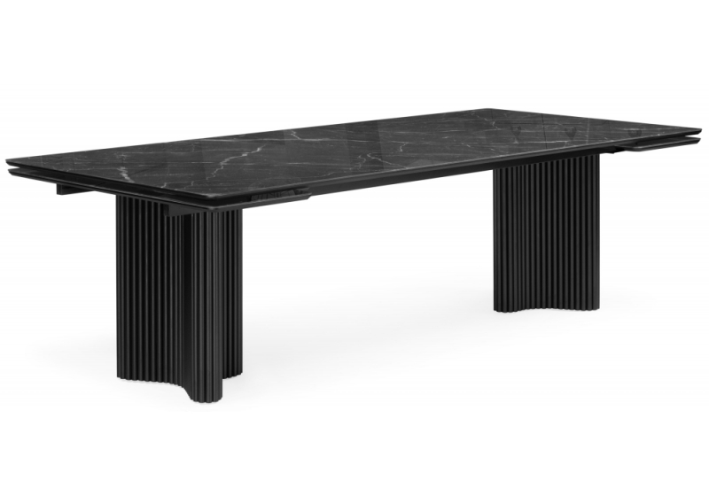 Стол стеклянный Мален 240x110 дарк / черный (110x76,5). 