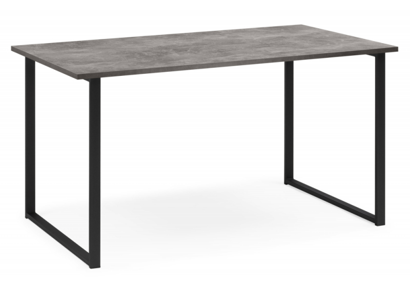 Стол деревянный Лиман 140 х 80 бетон светлый / черный матовый (80x75). 