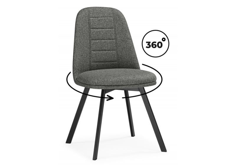 Стул на металлокаркасе Texas 2 светло-серый поворотный / черный (43x57x86). 