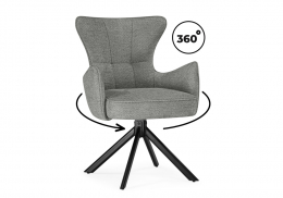 Стул на металлокаркасе Atlanta gray / black крутящийся (59x65x86)