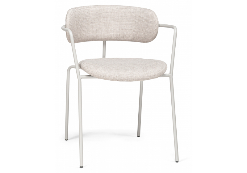 Стул на металлокаркасе Маки бежевый / серый матовый (56x58x74). 