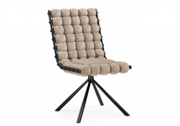Стул на металлокаркасе Ball 1 бежевый / черный (52x70x92)