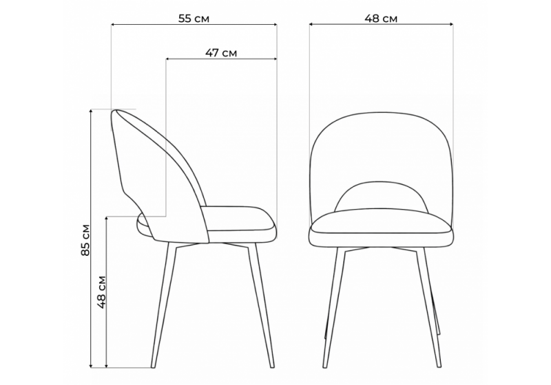 Стул на металлокаркасе Курбис 360 темно-серый (zd 995) / черный (48x55x85)