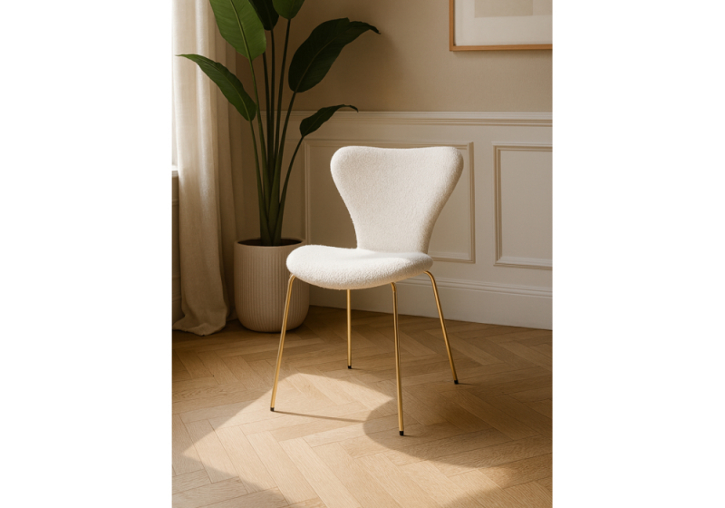 Стул на металлокаркасе Solo white / gold (52x55x80)