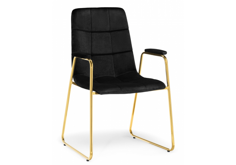 Стул на металлокаркасе black / gold (57x56x88). 